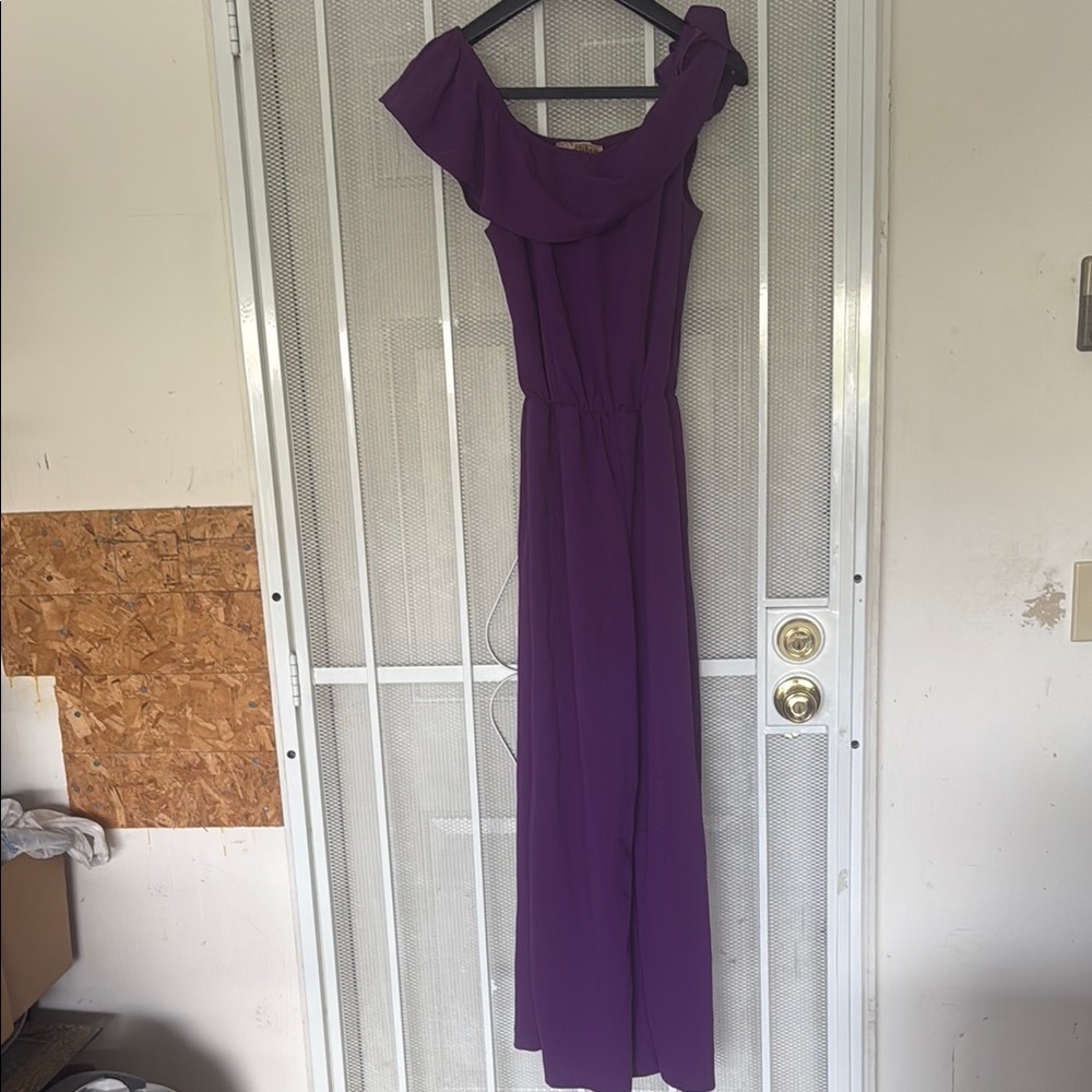 Hybrid & Company One Shoulder Purple Dress